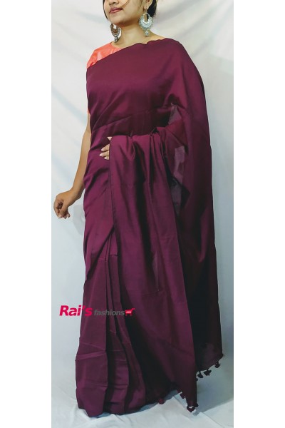 Handloom Khadi Cotton Purple Color(RP3247)